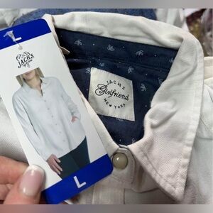 JACHS Girlfriend White Button-Up Shirt